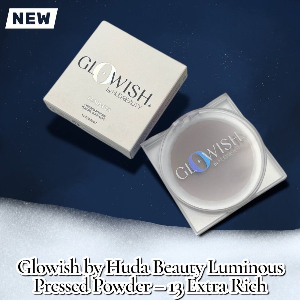 New NIB Glowish by Huda Beauty Luminous Pressed Powder – 13 Extra Rich